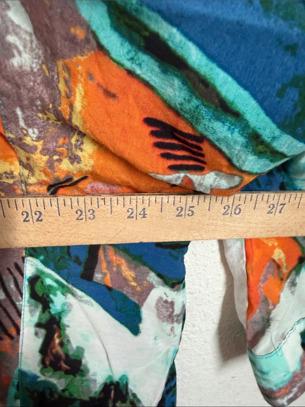 3 Potato S/M Abstract Print Shirt Colorful Art to Wear Oversized Lagenlook - Picture 4 of 6